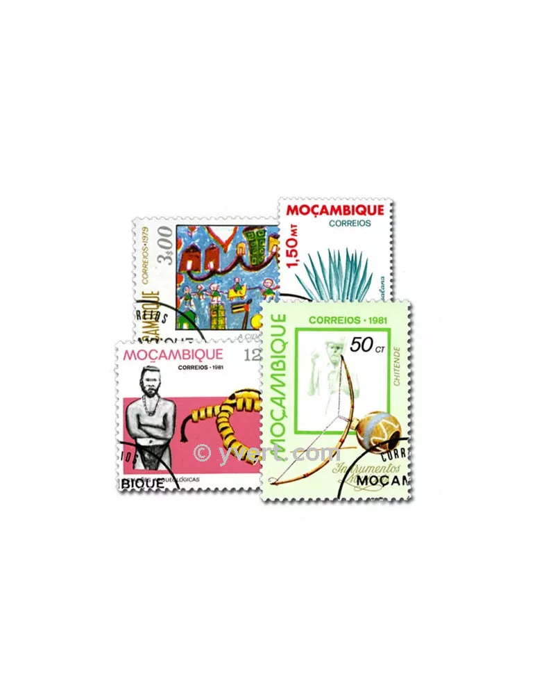 MOZAMBIQUE : pochette de 100 timbres (Oblitérés)