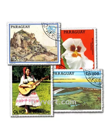 PARAGUAY : pochette de 300 timbres (Oblitérés)