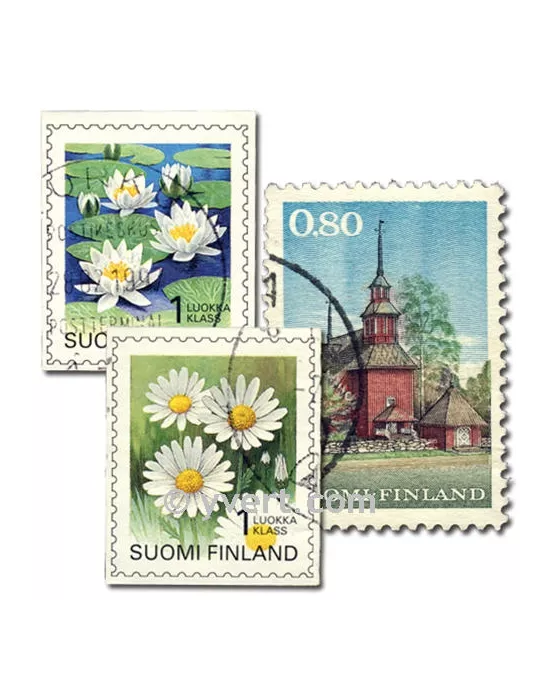 FINLANDE : pochette de 300 timbres (Oblitérés)