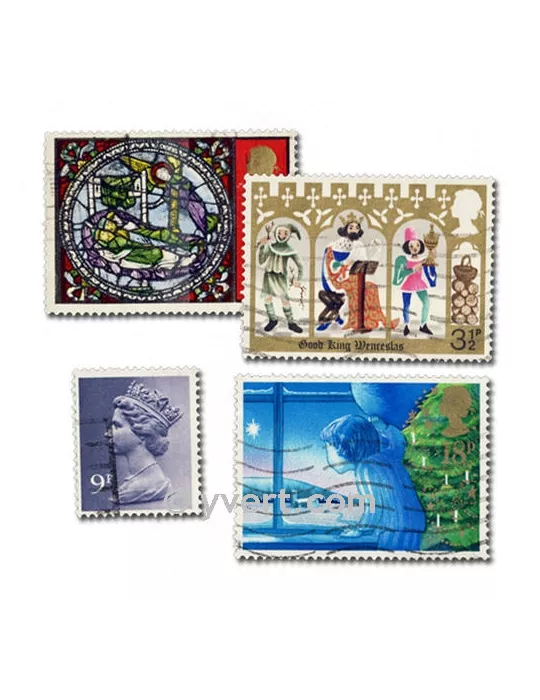 GRANDE BRETAGNE : pochette de 200 timbres (Oblitérés)