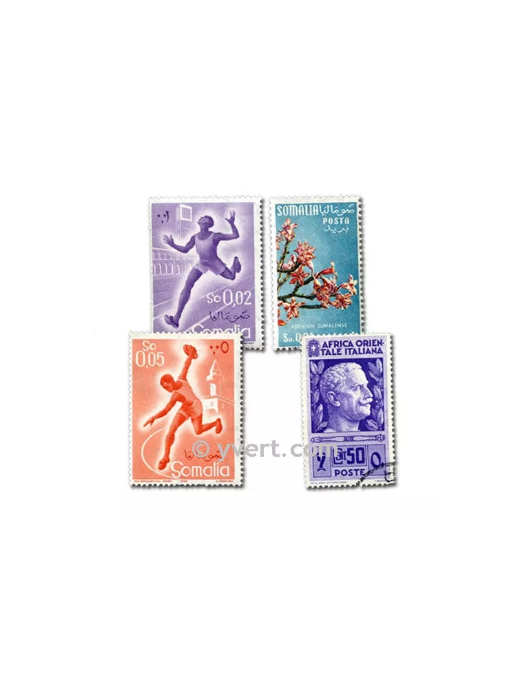 POSS ITALIENNES : pochette de 100 timbres (Oblitérés)