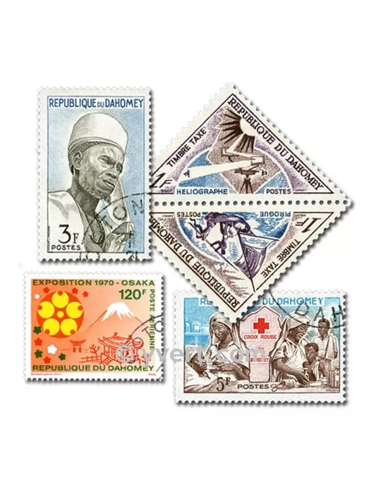 DAHOMEY : pochette de 50 timbres (Oblitérés)