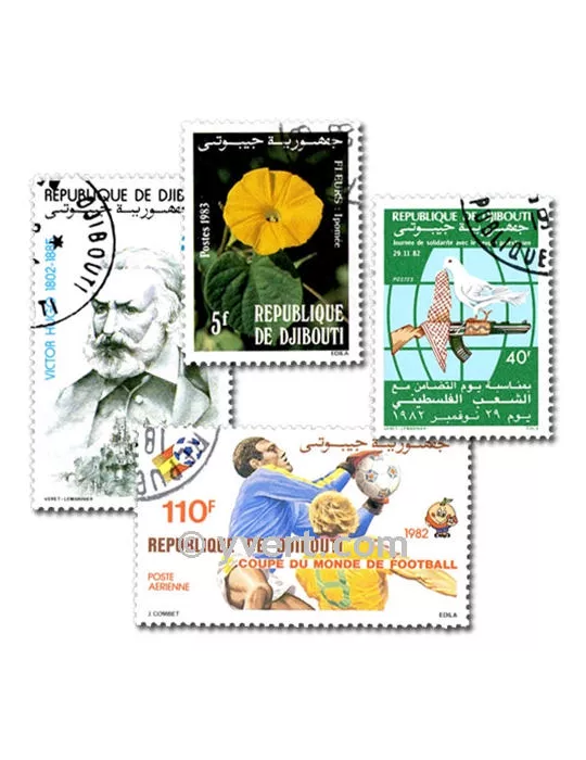DJIBOUTI : pochette de 200 timbres (Oblitérés)
