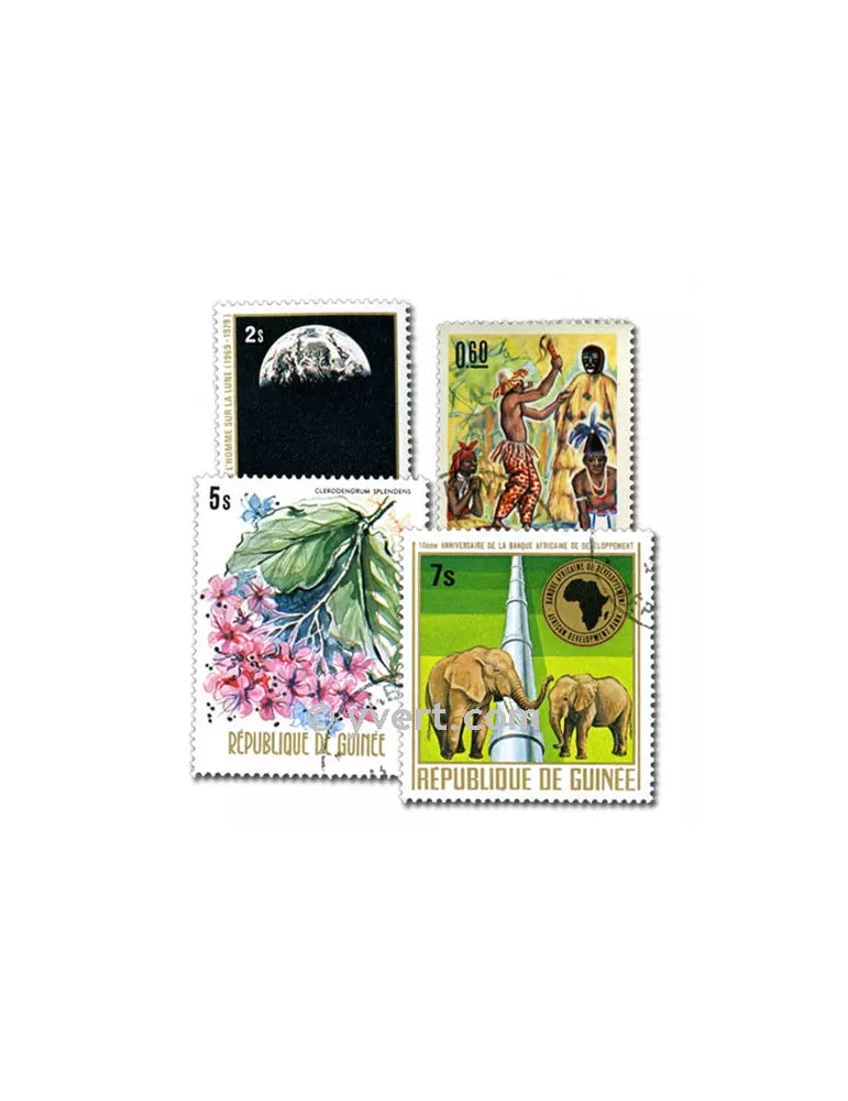 GUINEE FRANCAISE : pochette de 100 timbres (Oblitérés)