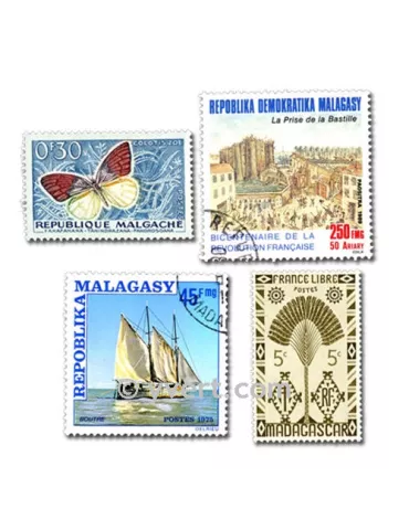 MADAGASCAR : pochette de 200 timbres (Oblitérés)