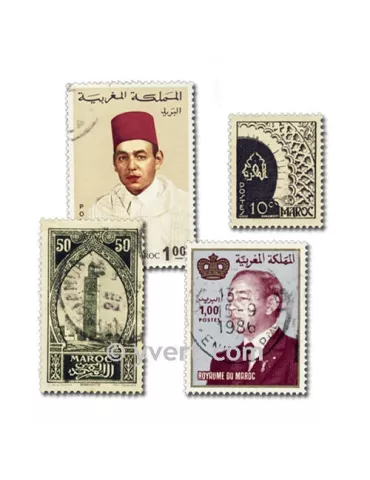 MAROC FRANCAIS : pochette de 100 timbres (Oblitérés)