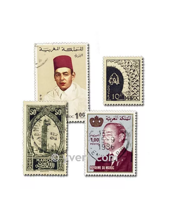 MAROC FRANCAIS : pochette de 100 timbres (Oblitérés)