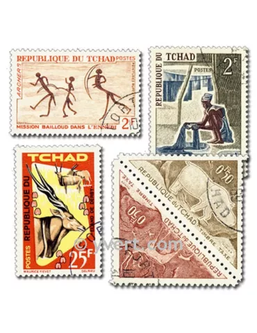 TCHAD : Pochette de 300 timbres (Oblitérés)