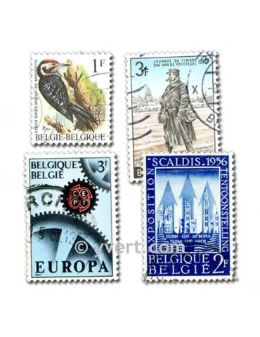 BELGIQUE : pochette de 500 timbres (Oblitérés)