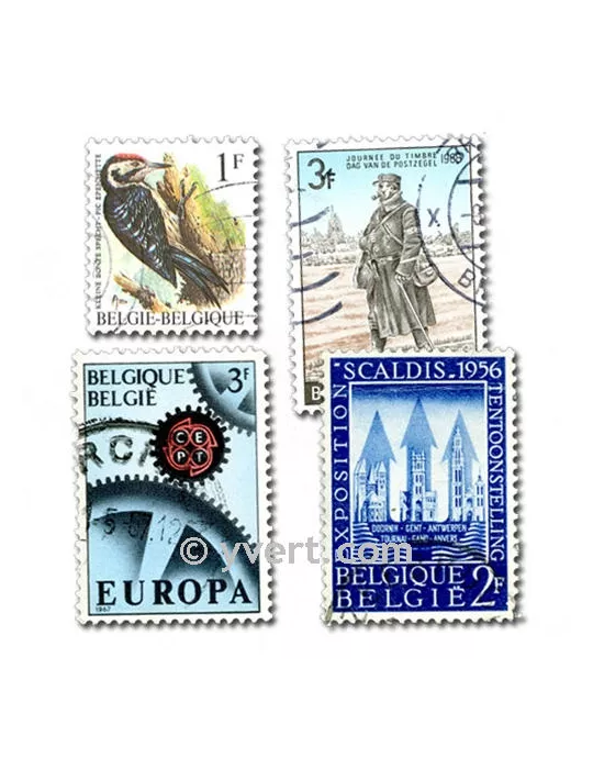 BELGIQUE : pochette de 500 timbres (Oblitérés)