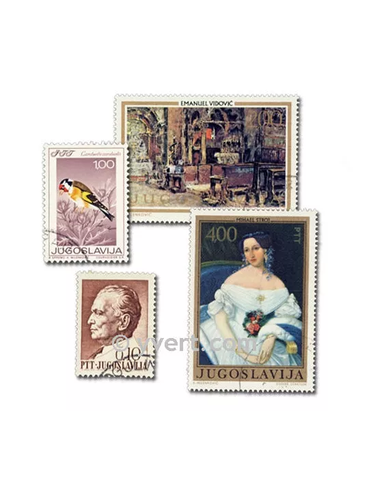 YOUGOSLAVIE : pochette de 100 timbres (Oblitérés)