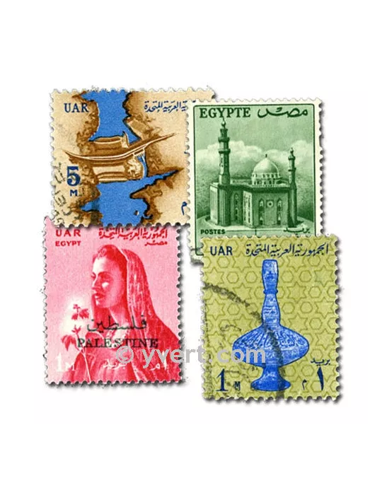 EGYPTE : pochette de 200 timbres (Oblitérés)