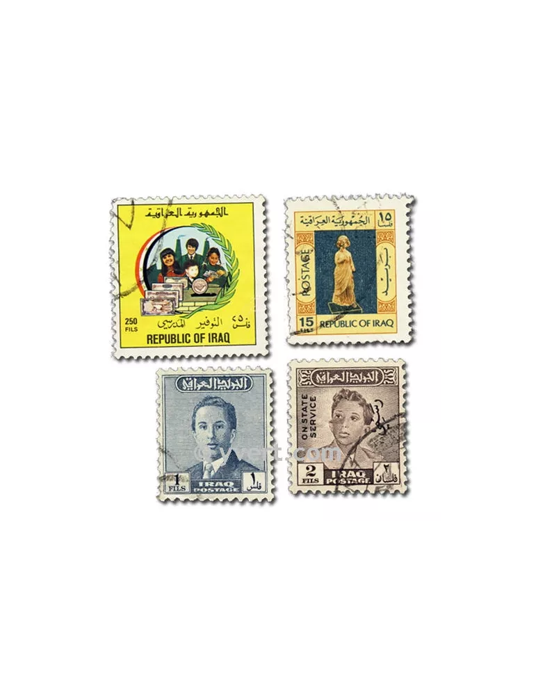 IRAK : pochette de 100 timbres (Oblitérés)