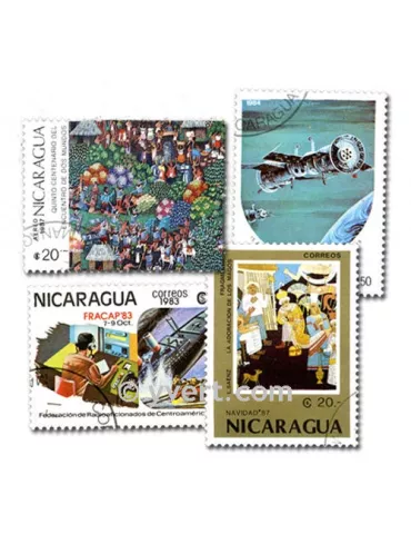 NICARAGUA : pochette de 300 timbres (Oblitérés)