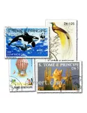 ST THOMAS ET PRINCE : pochette de 200 timbres (Oblitérés)