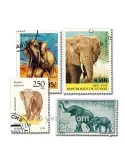 ELEPHANTS : pochette de 50 timbres (Oblitérés)