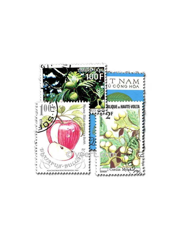 FRUITS : pochette de 200 timbres (Oblitérés)