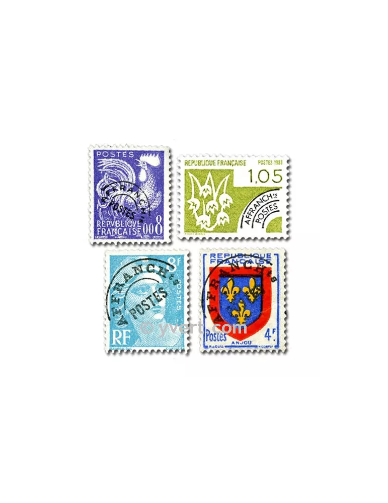 FRANCE PREOBLITERE : pochette de 25 timbres (Oblitérés)