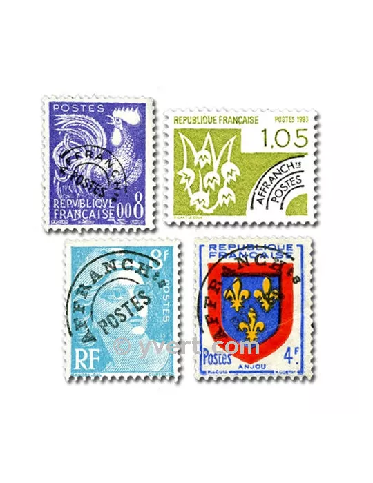 FRANCE PREOBLITERE : pochette de 25 timbres (Oblitérés)