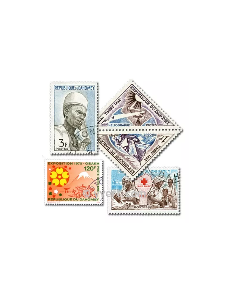 DAHOMEY : pochette de 100 timbres (Oblitérés)