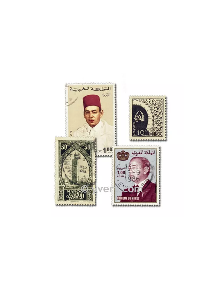 MAROC FRANCAIS : pochette de 300 timbres (Oblitérés)