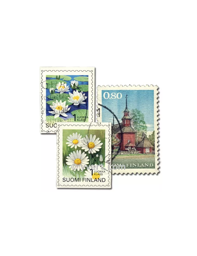 FINLANDE : pochette de 200 timbres (Oblitérés)