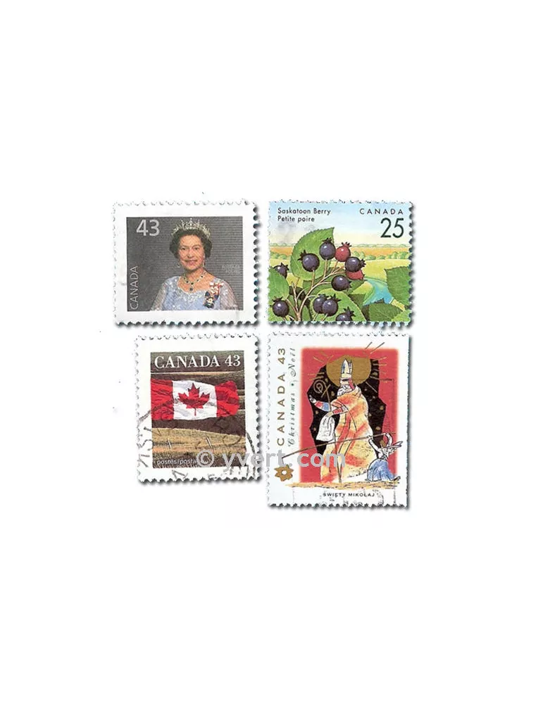 CANADA : pochette de 200 timbres (Oblitérés)