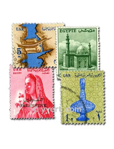 EGYPTE : pochette de 100 timbres (Oblitérés)