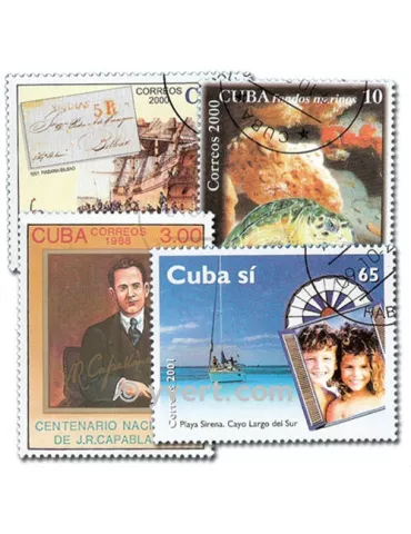CUBA : pochette de 300 timbres (Oblitérés)