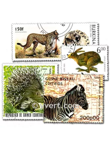 ANIMAUX SAUVAGES : pochette de 300 timbres (Oblitérés)