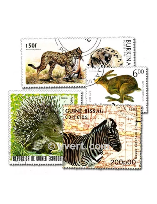 ANIMAUX SAUVAGES : pochette de 300 timbres (Oblitérés)