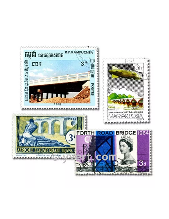 PONTS : pochette de 50 timbres (Oblitérés)