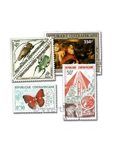 CENTRAFRIQUE : pochette de 50 timbres (Oblitérés)