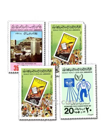 LIBYE : pochette de 50 timbres (Oblitérés)