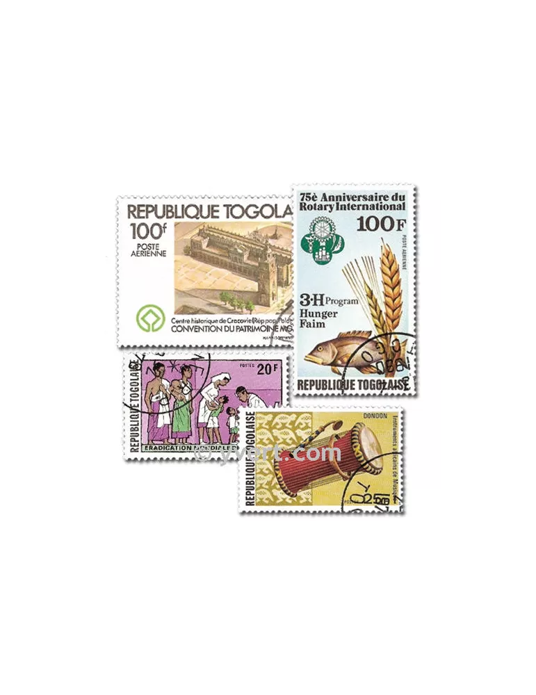 TOGO : pochette de 100 timbres (Oblitérés)
