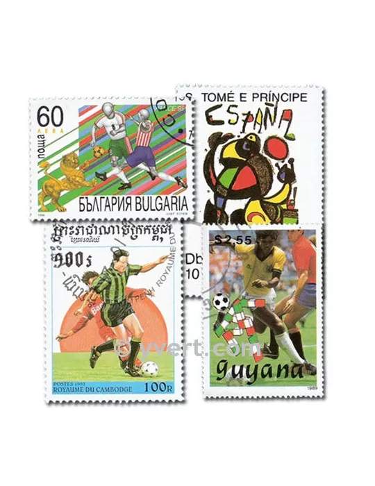 FOOTBALL : pochette de 200 timbres (Oblitérés)