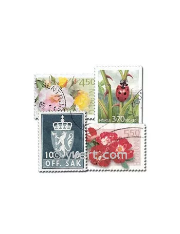 NORVEGE : pochette de 200 timbres (Oblitérés)