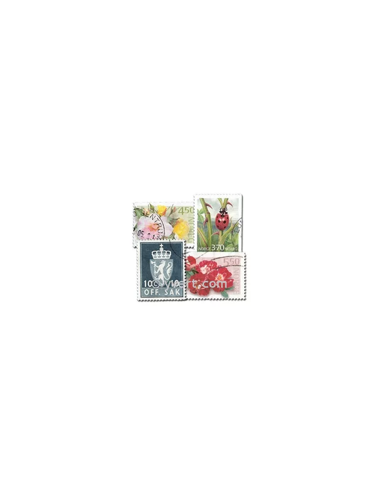 NORVEGE : pochette de 200 timbres (Oblitérés)