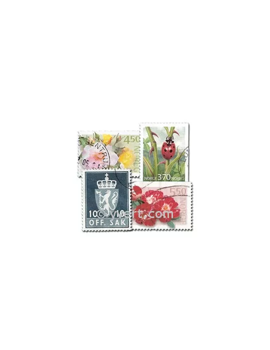 NORVEGE : pochette de 200 timbres (Oblitérés)