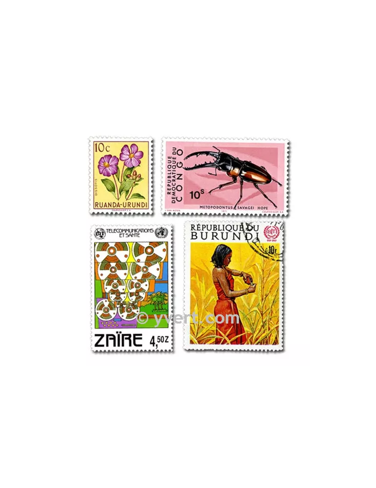 POSS. BELGES : pochette de 100 timbres (Oblitérés)
