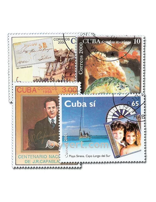 CUBA : pochette de 200 timbres (Oblitérés)