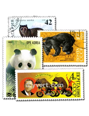 OURS : pochette de 50 timbres (Oblitérés)