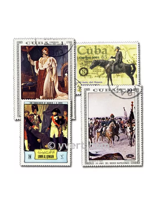 NAPOLEON : pochette de 100 timbres (Oblitérés)