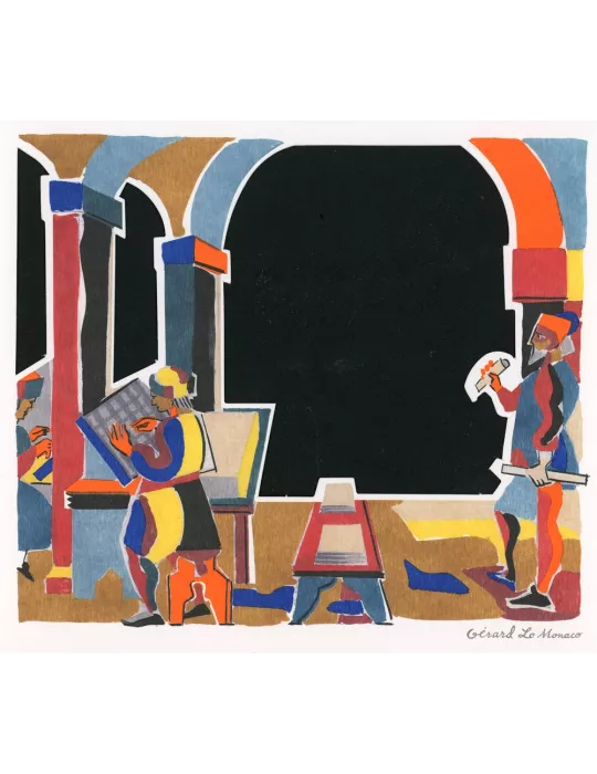 FRANCE : DIORAMA (NAISSANCE DE L´IMPRIMERIE)