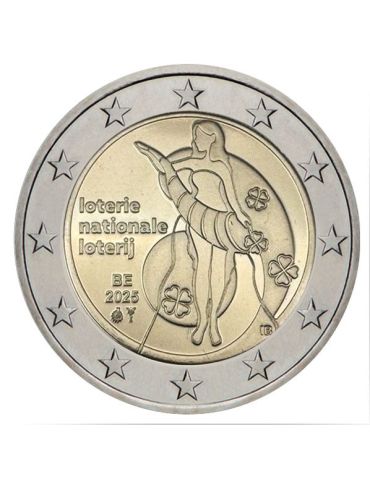 BU : 2 EURO COMMEMORATIVE 2025 COINCARD : BELGIQUE - LOTERIE NATIONALE(Version francophone) 2