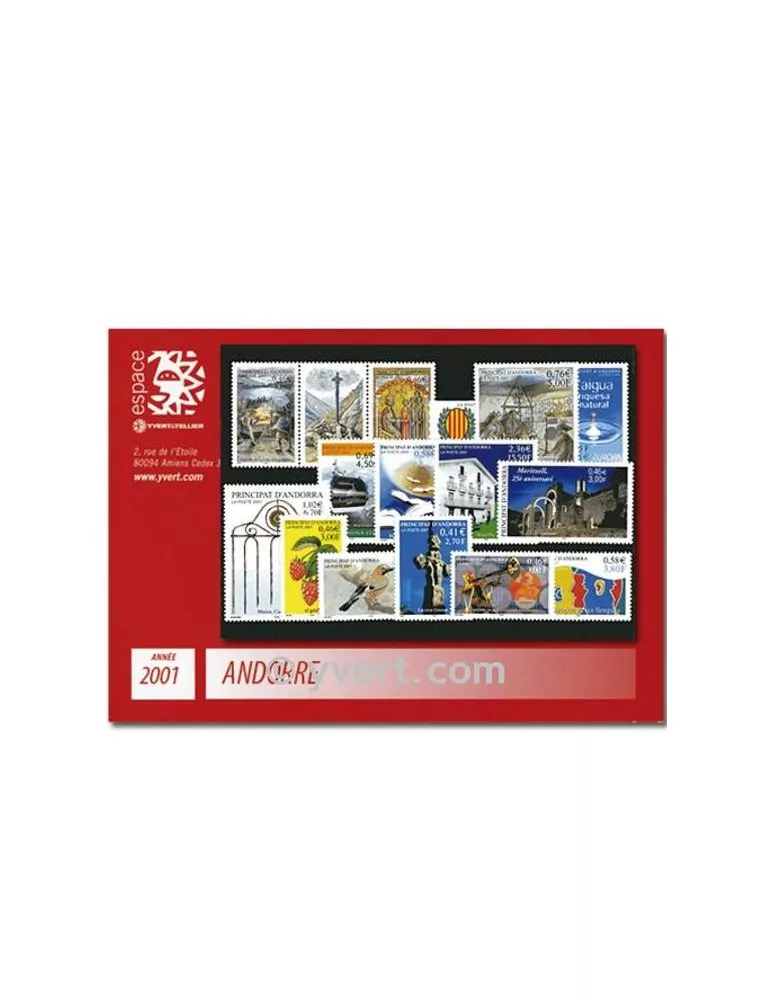 n° 540/554 -Timbre Andorre Année complète (2001)