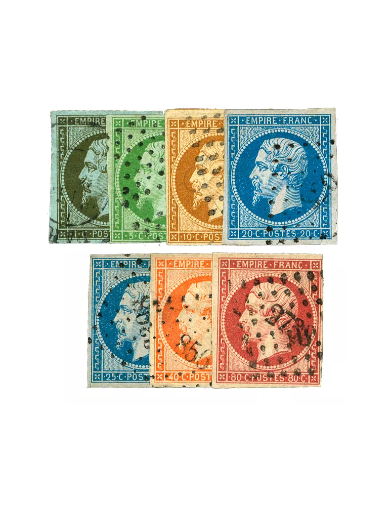 n° 11/12/13A/14A/15/16/17B obl. (Qualité : B) - Napoléon III (Empire Non dentelé)