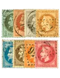 n° 25/26A/27A/28B/29B/30/31/32 obl. (Qualité : B) - Napoléon III (Empire lauré)