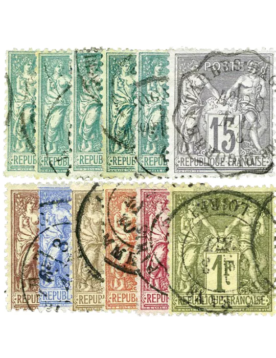 n° 61/72 obl. (Qualité : B) - Type Sage (Type I)