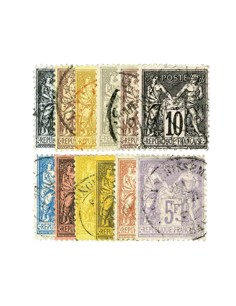 n° 83, 85/95 obl. (Qualité : B) - Type Sage